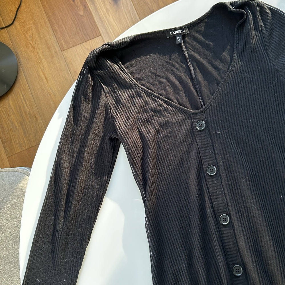 Express black ribs dress
